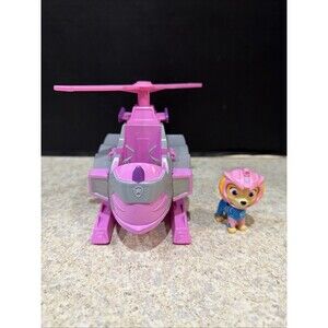 Paw Patrol Rescue Knights SKYE & DELUXE HELICOPTER 7" Plastic Toy and Figure SET